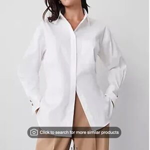 Ann Taylor Oversized Pocket Shirt – White – Size S – Like New